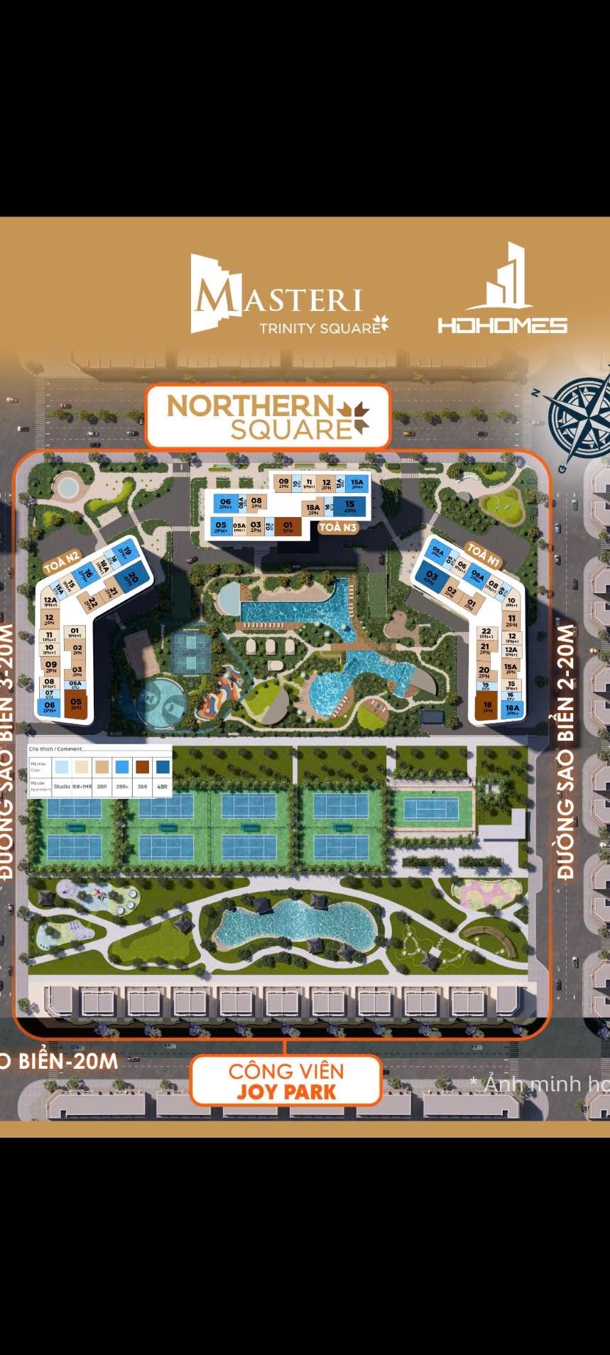 Cần bán căn Studio Trinity Square – Tầng trung, hướng Đông Nam, view nội khu cực đẹp 2