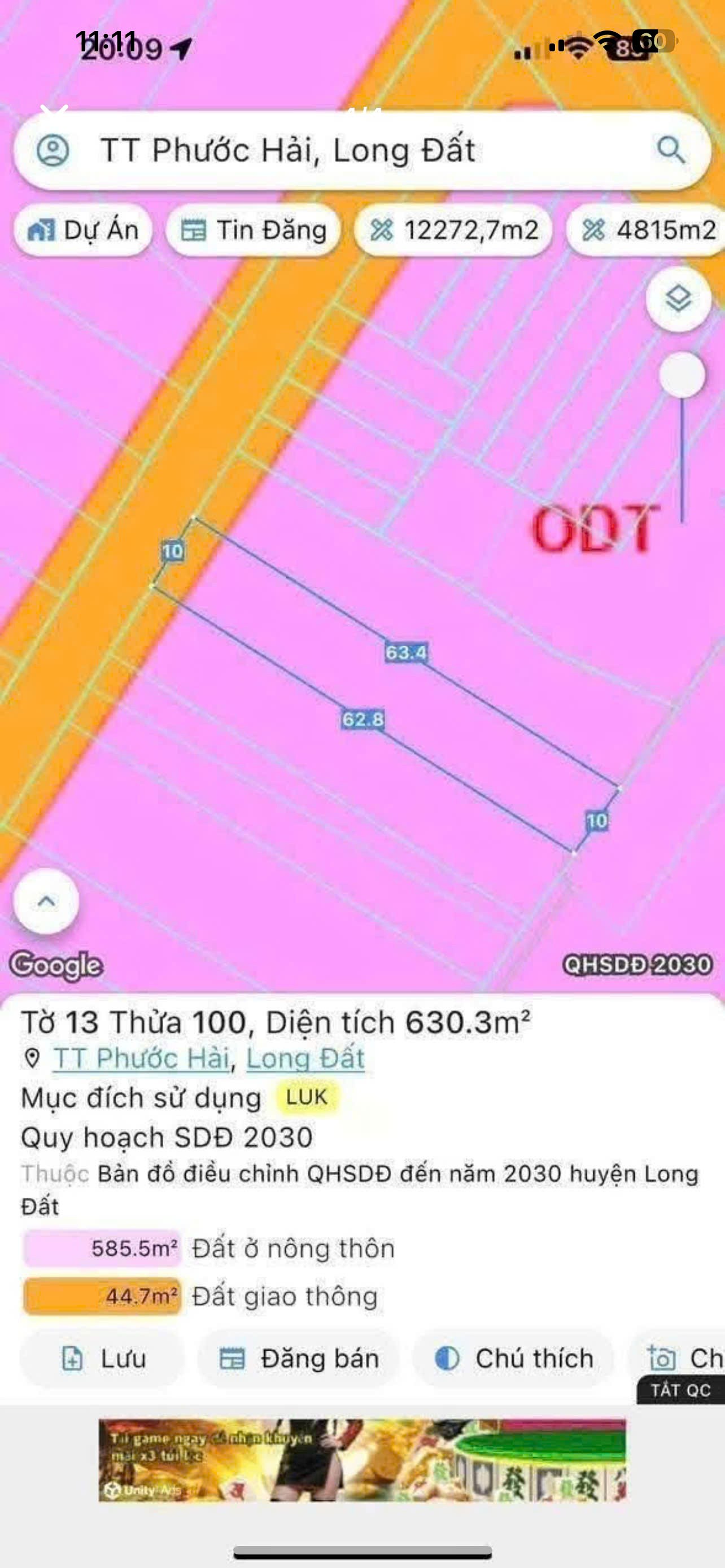 CHỦ CẦN TIỀN BÁN GẤP LÔ ĐẤT 1 TỶ TẠI TT PHƯỚC HẢI, LONG ĐẤT, BRVT 3