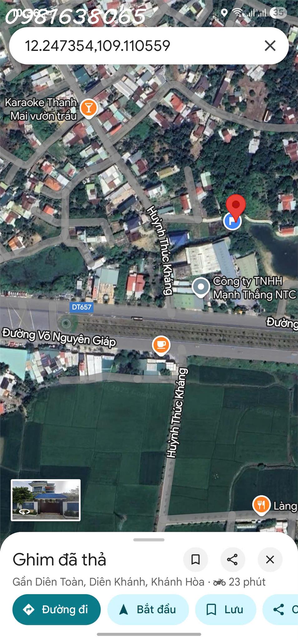 Bán Đất Cách đường Võ Nguyên Giáp chỉ 200m Diên Toàn - Diên khánh - Khánh Hòa