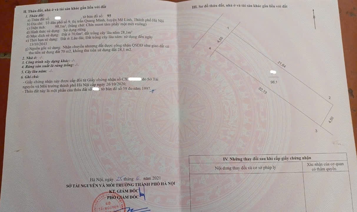 Đất đẹp thôn Ấp Tre, xã Quang Minh, Mê Linh. Ba bước chân tới cổng trường Y Dược Tuệ Tĩnh