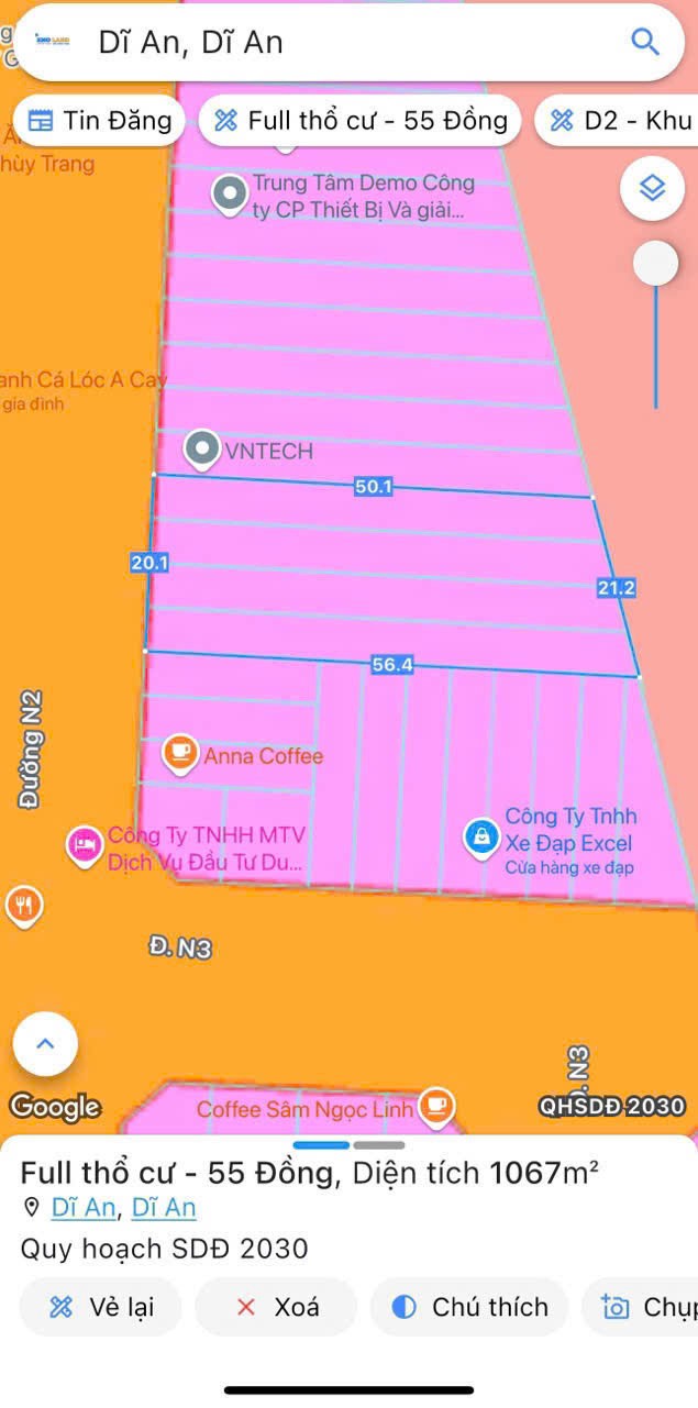 Cần bán Đất Dĩ An, Bình Dương, Diện tích 1066m², Giá 55 Tỷ 2