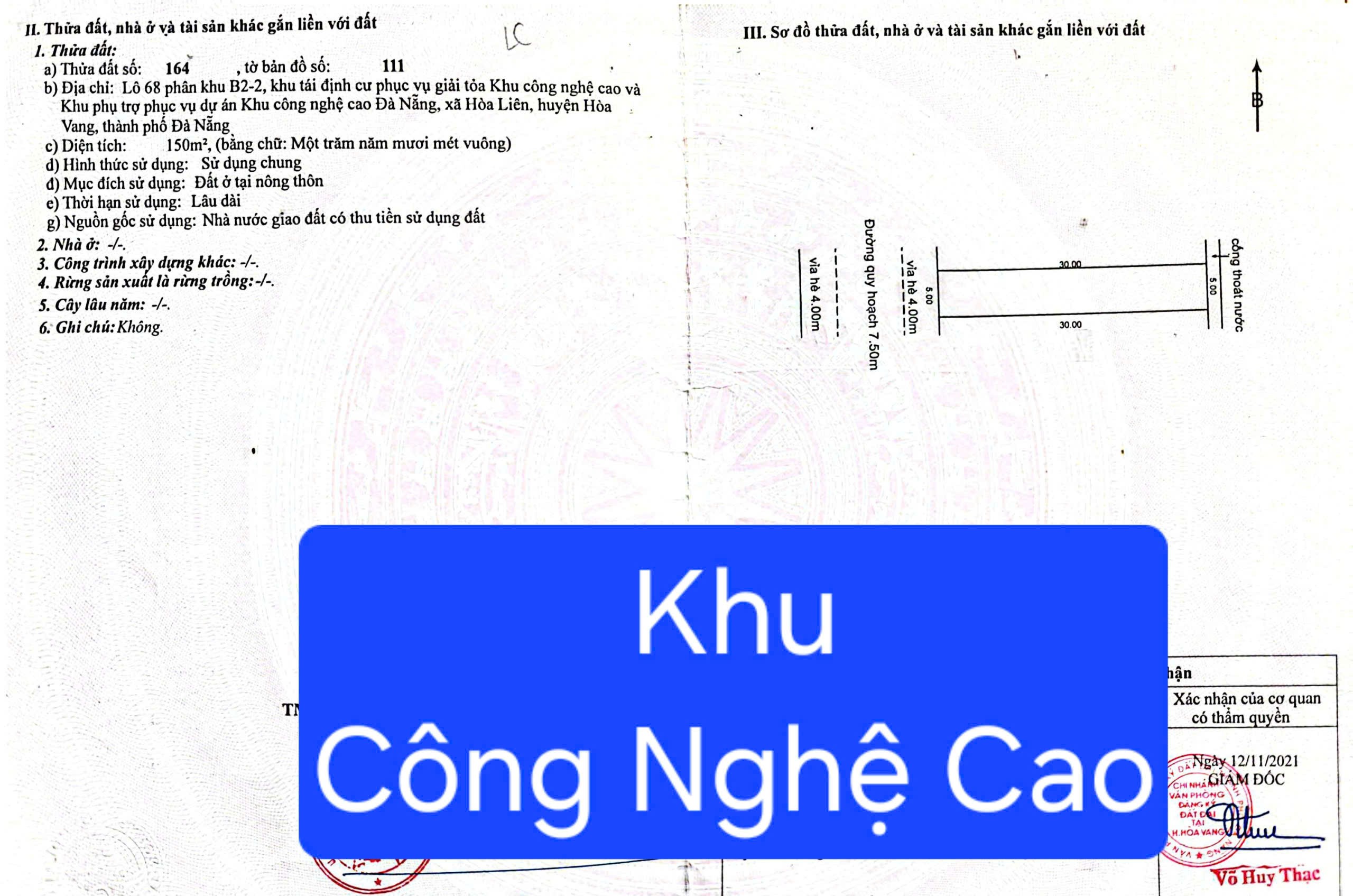 Bán đất 1 cặp  KHU CÔNG NGHỆ CAO (Sát Nguyễn Tất Thành nối dài) 3