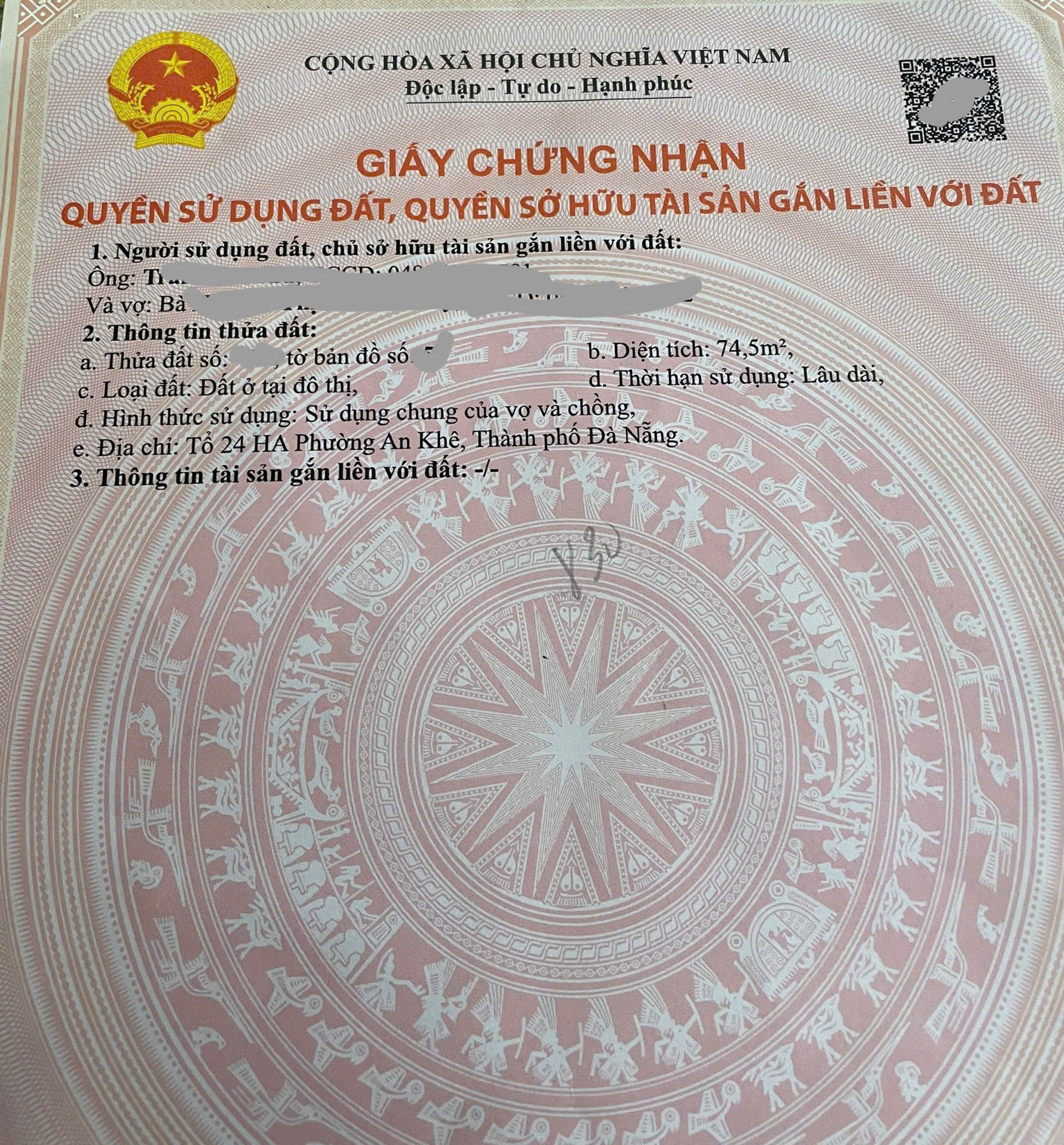BÁN ĐẤT - TẶNG NHÀ CẤP 4 MT ĐƯỜNG TÔN ĐẢN - TRỤC ĐƯỜNG KINH DOANH