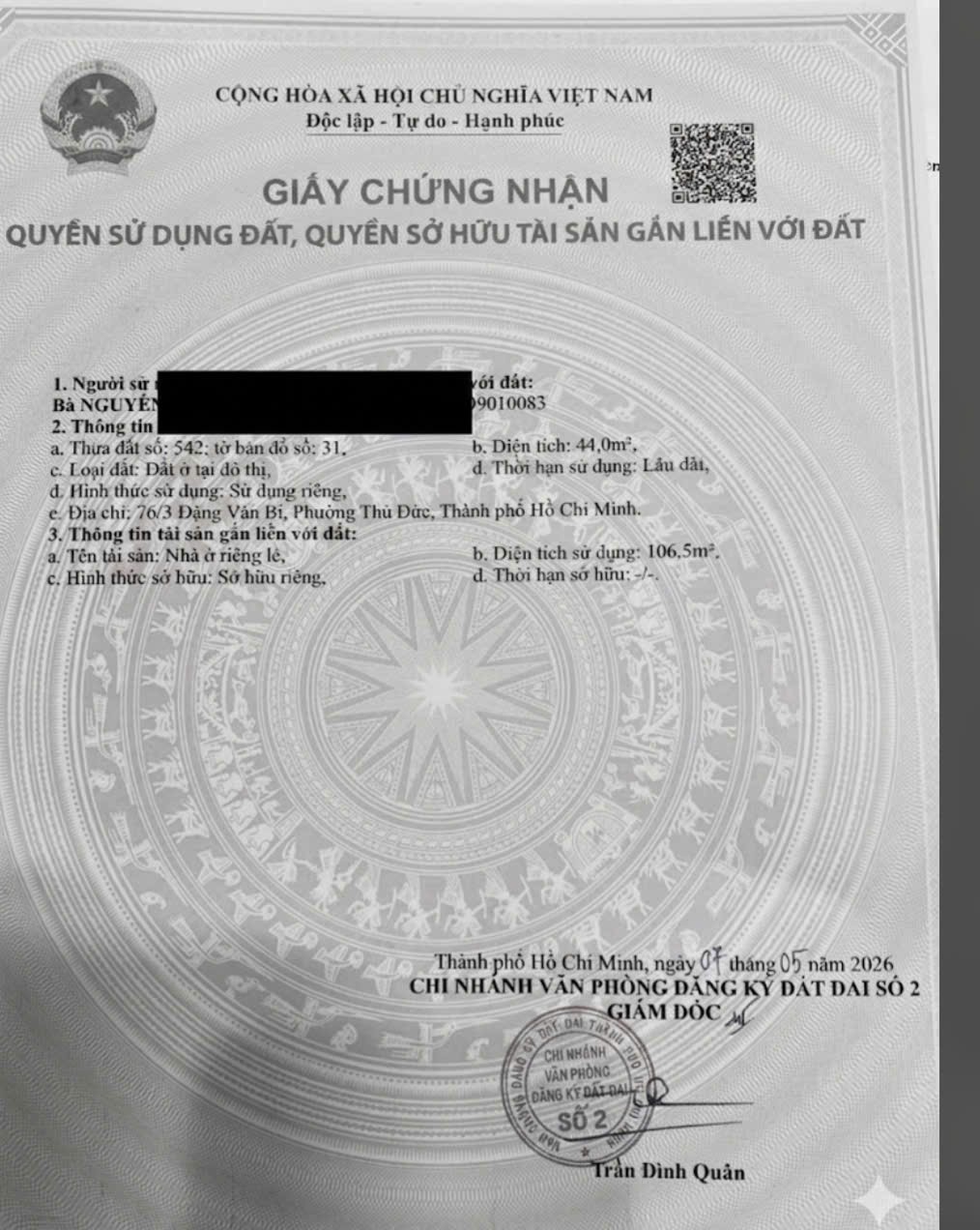 Cần bán Nhà mặt tiền Phường Bình Thọ, Thủ Đức, Diện tích 44m², Giá 6.5 Tỷ 8