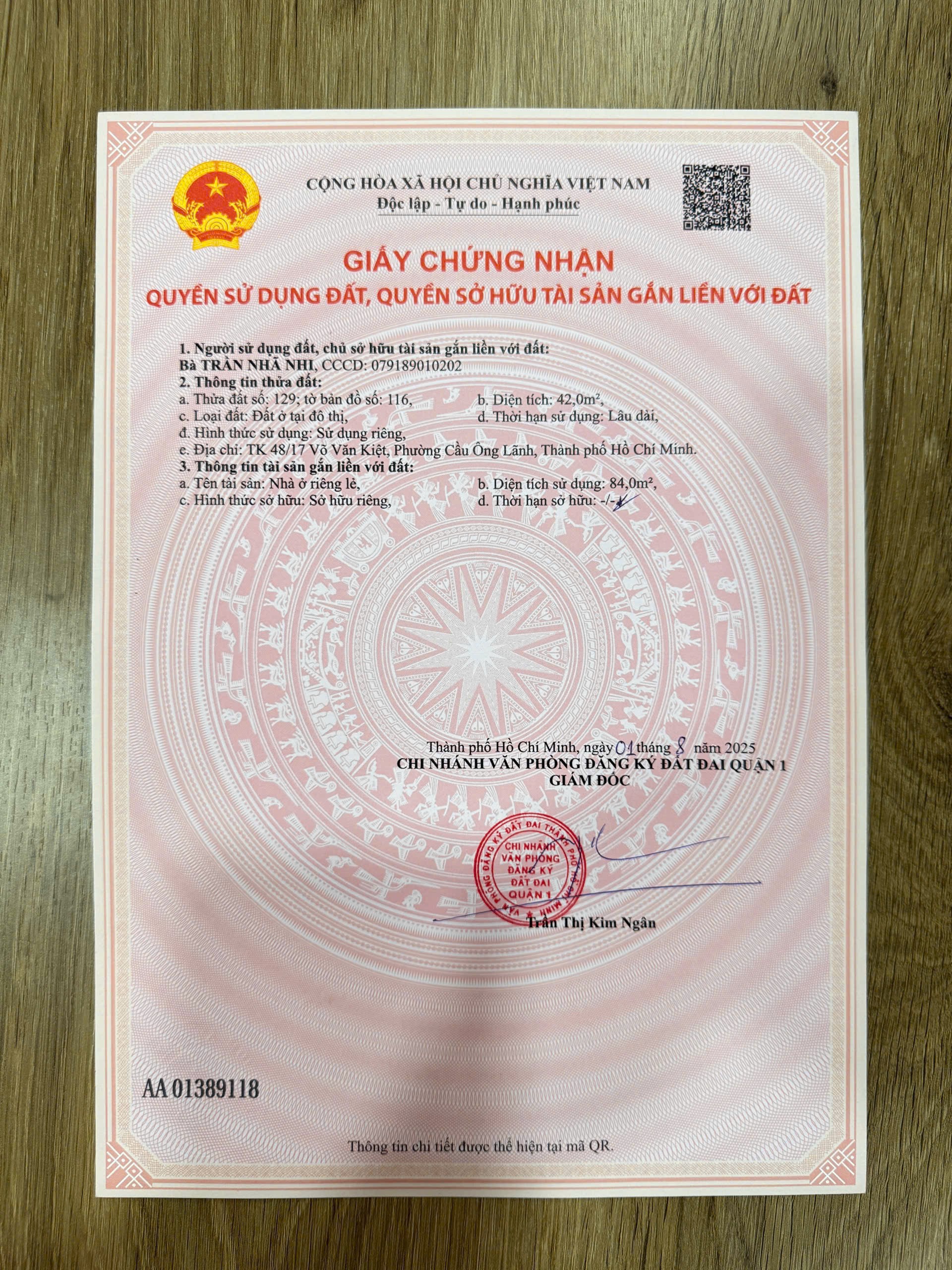Cần bán Nhà mặt tiền Phường Cầu Ông Lãnh, Quận 1, Diện tích 42m², Giá 15.5 Tỷ 5