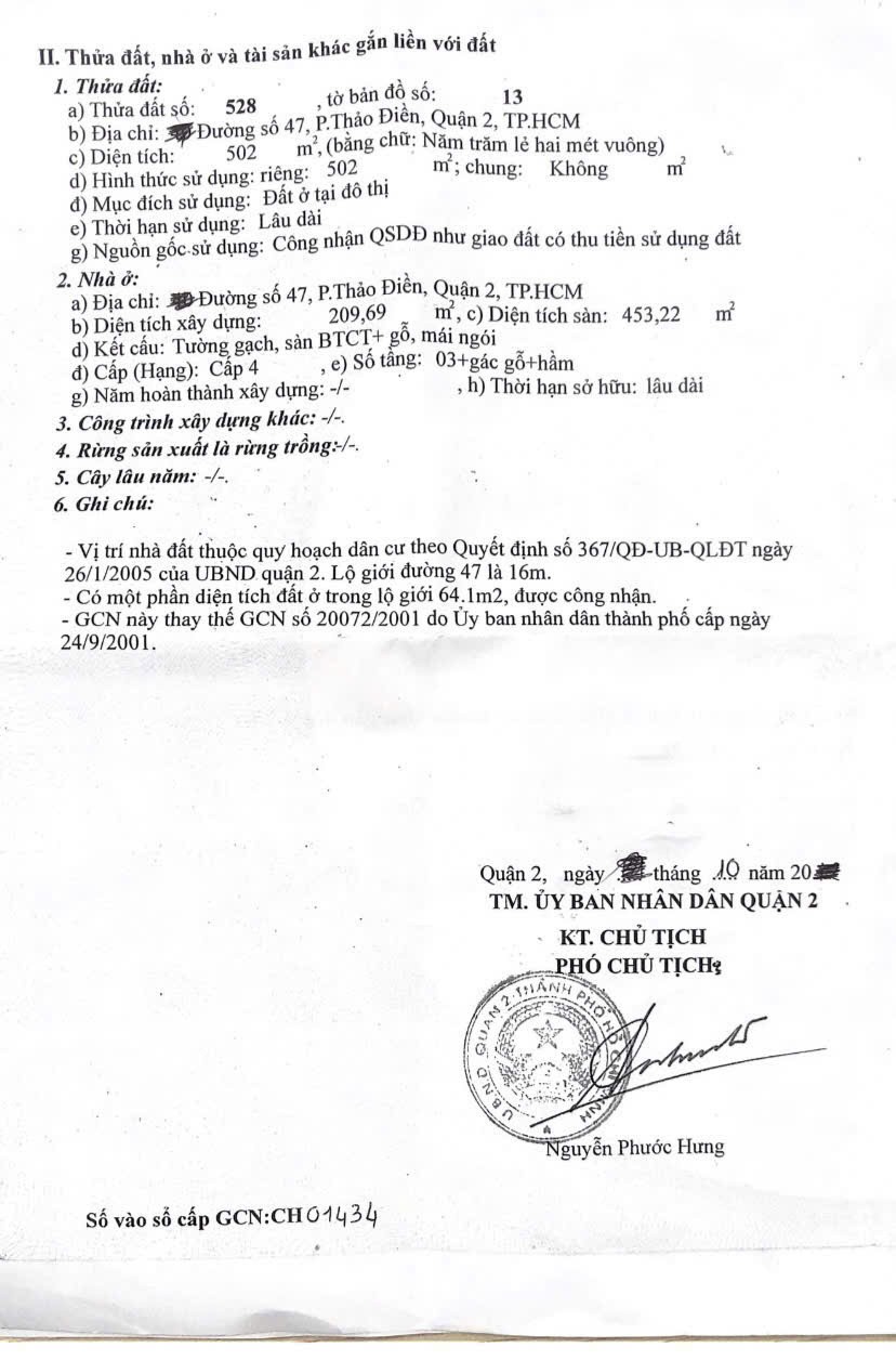 Cần bán Nhà mặt tiền Phường Thảo Điền, Quận 2, Diện tích 502m², Giá 110 Tỷ 2
