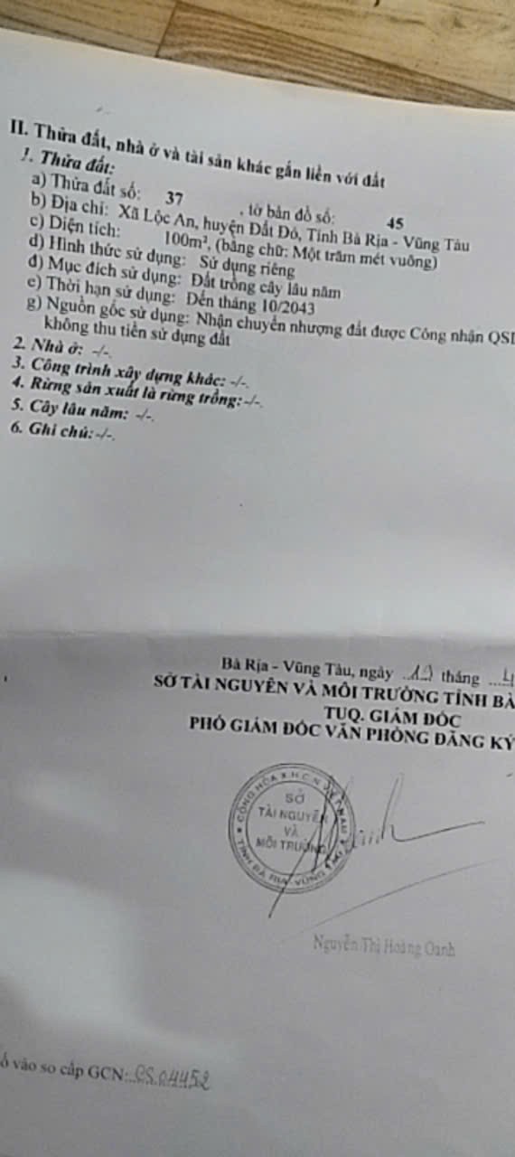 CHỈ 1,1 TỶ SỞ HỮU ĐẤT FULL THỔ CƯ LỘC AN - 100M² - GẦN BIỂN, ĐƯỜNG NHỰA, KHU DÂN CƯ HIỆN HỮU 3