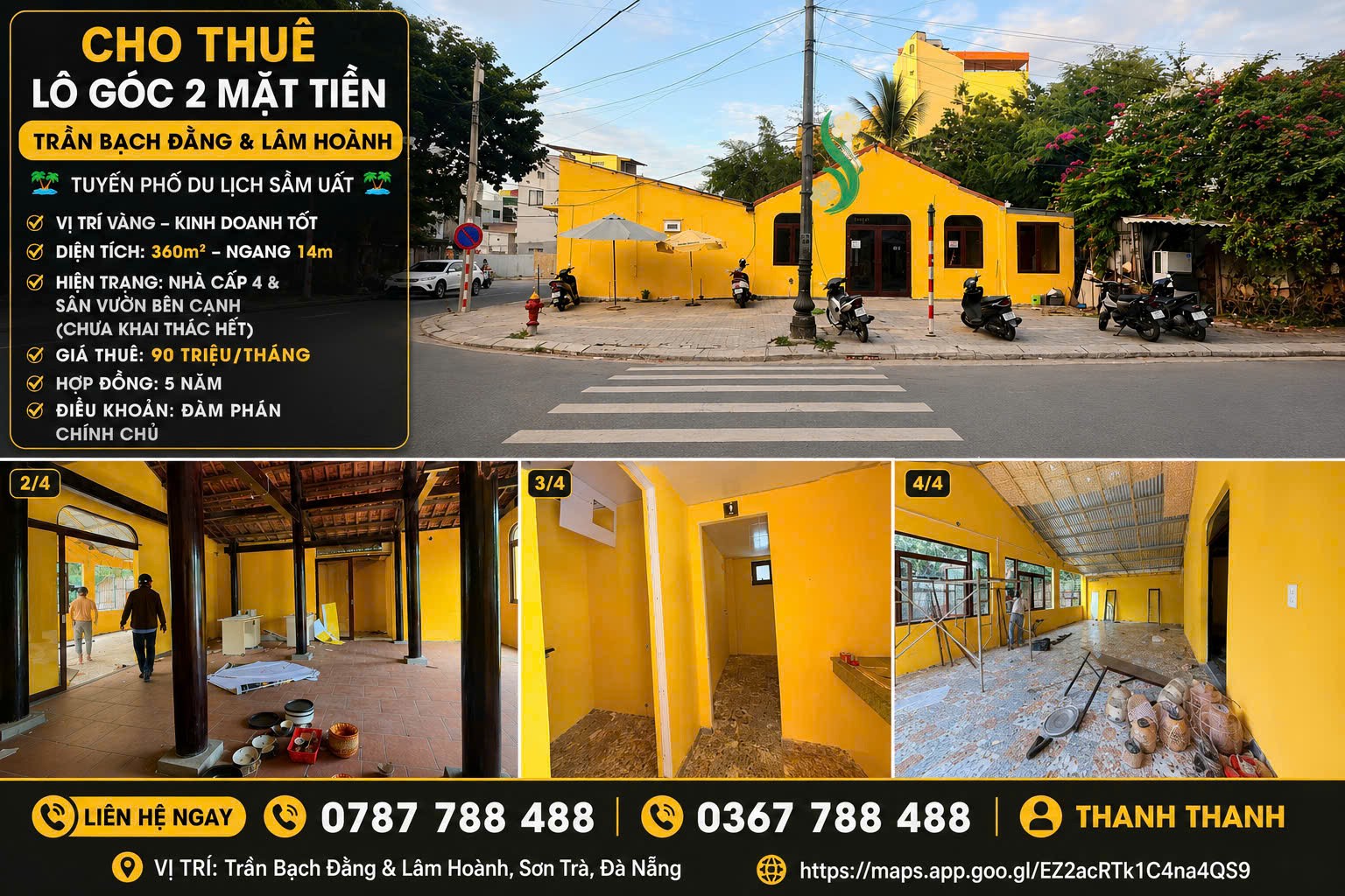 Cho Thuê Lô Góc 2 Mặt Tiền Trần Bạch Đằng và Lâm Hoành Đà Nẵng 360m² –  Giá 90 Triệu/Tháng 2
