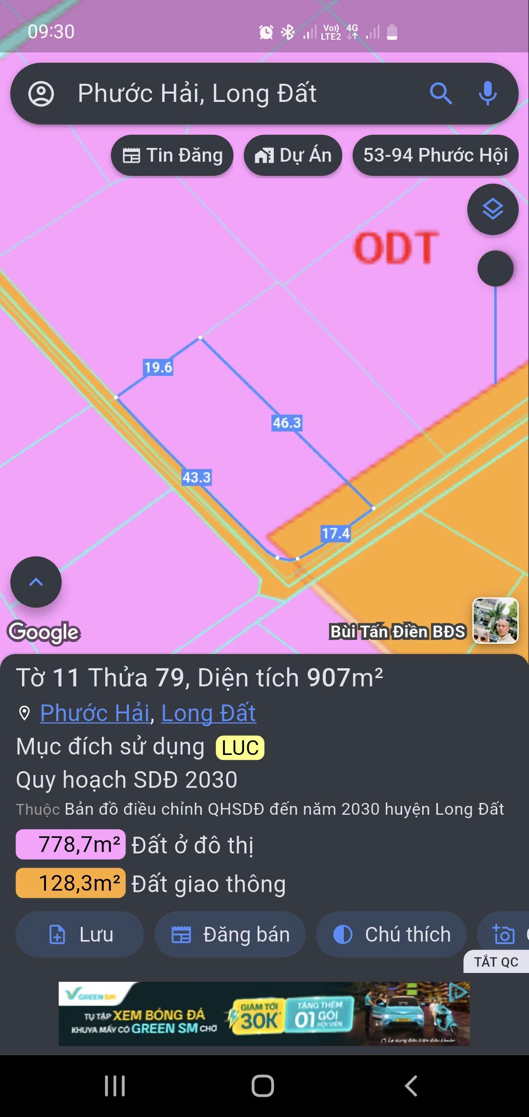 SỞ HỮU 907M² ĐẤT VIEW NÚI LONG MỸ - 540M² THỔ CƯ - KHU ĐỒNG GIÓ PHƯỚC HẢI 2