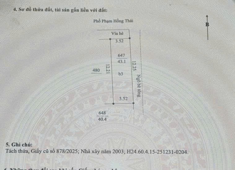 Bán Nhà Góc Mặt Phố Cổ Phạm Hồng Thái 3 Tầng Kinh Giá 5.x Tỷ 4