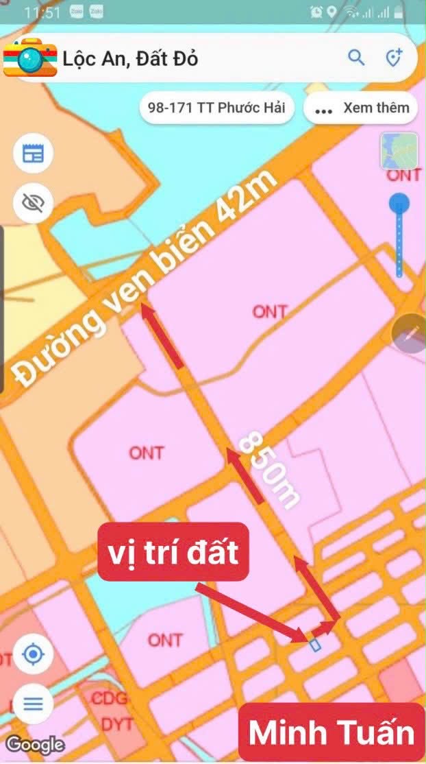 Cần bán Đất đường Võ Văn Kiệt, Xã Lộc An, Diện tích 153m², Giá 1.45 Tỷ 3