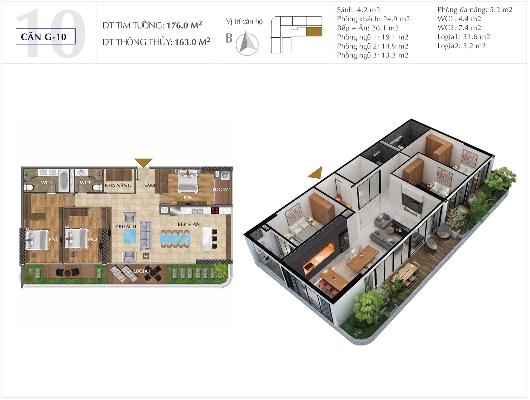Bán gấp căn 3PN Full nội thất đẹp nhất Sunshine Golden River – View công viên 65ha không bị che 5