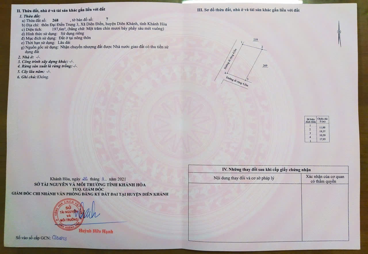 Bán đất Diên Điền full thổ cư thôn Trung 3 sát bên Hương Lộ 5 đi Am Chúa - lô góc đẹp 10