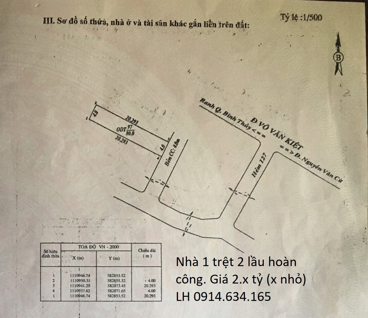 Nhà 1 trệt 2 lầu Hẻm 9 Phạm Ngọc Hưng, Cần Thơ. DT 80m2, lộ 4m, xe hơi tới nhà 3