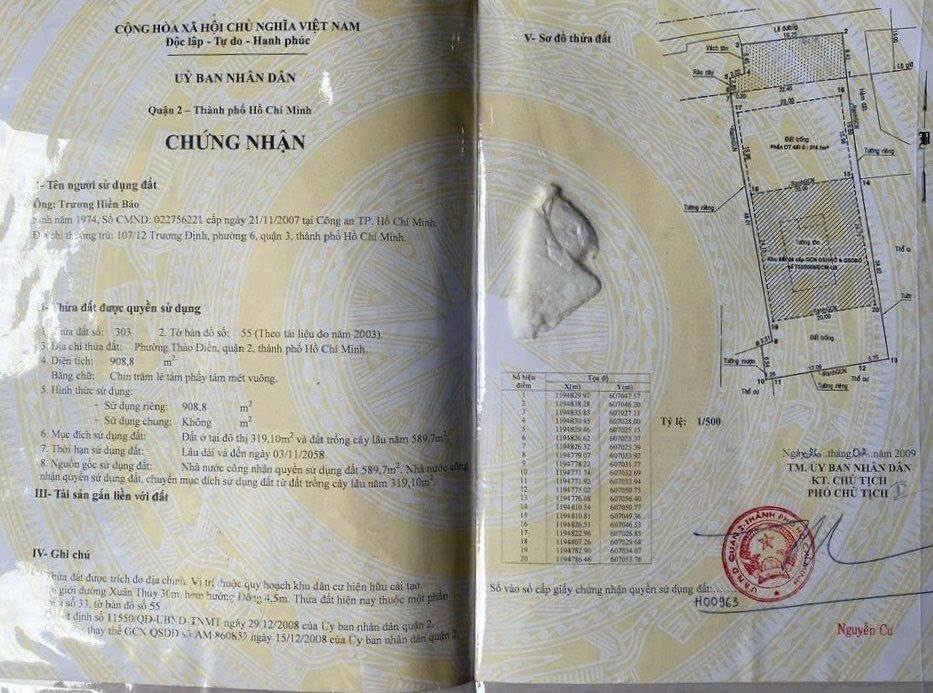 Cần bán Đất Phường Thảo Điền, Quận 2, Diện tích 495m², Giá Thương lượng