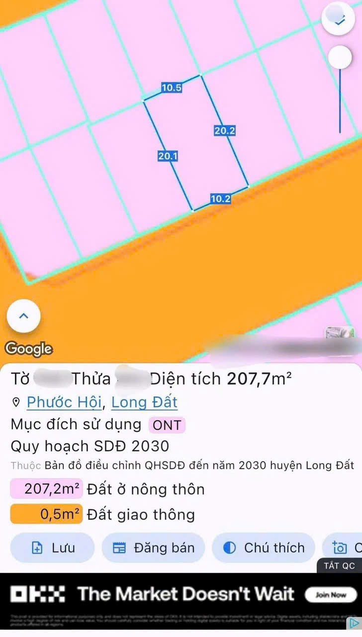 Cần bán Đất đường Võ Văn Kiệt, Xã Lộc An, Diện tích 207m², Giá 3.9 Tỷ