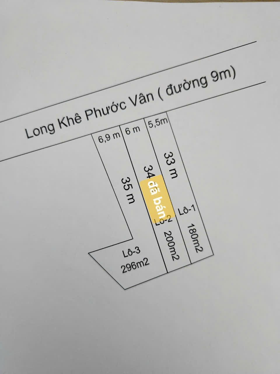 Bán 2 nền thổ cư mặt tiền liên xã Long Khê - Phước Vân dt 180m2 giá 1,75 tỷ , dt 296m2 giá 2,4 tỷ 3