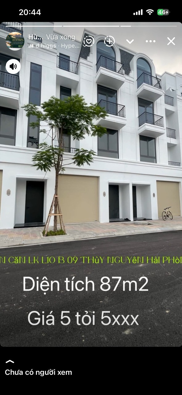 BÁN CĂN LK L10 B09 thủy nguyên hải phòng 5ty5xx DT 87m2 4 tầng LH 083.2865.116 2