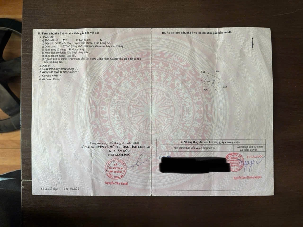 Đất thổ cư 267m2 có sẵn 2 căn nhà xã Phước Tuy  giá rẻ 1 tỏi 3