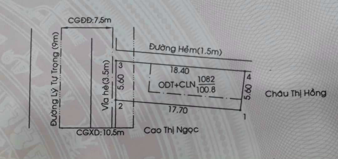 Cần bán Đất đường Lý Tự Trọng, Phường Phú Thọ, Diện tích 109m², Giá 5.250 Tỷ 2