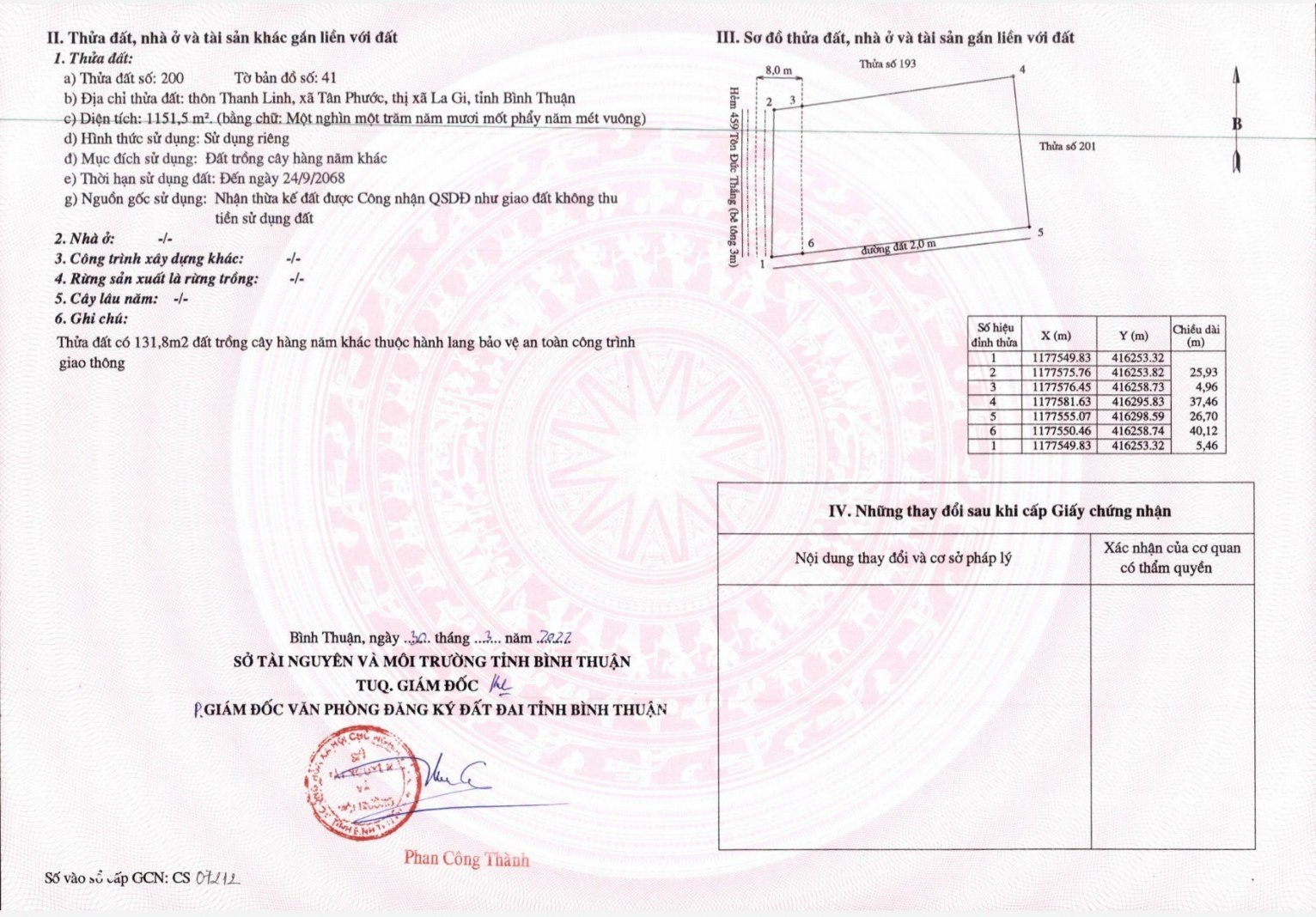 HÓT , HÓT , HÓT , LÔ GÓC 2 MT, Tân Phước, TX.LaGI.Bình Thuận. 6