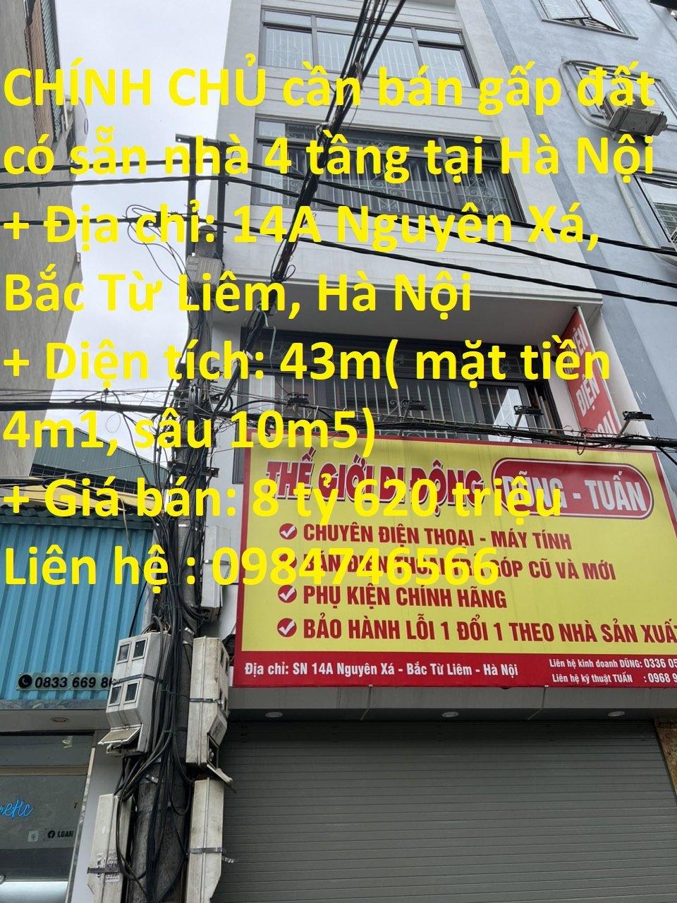CHÍNH CHỦ cần bán gấp đất có sẵn nhà 4 tầng tại Hà Nội
