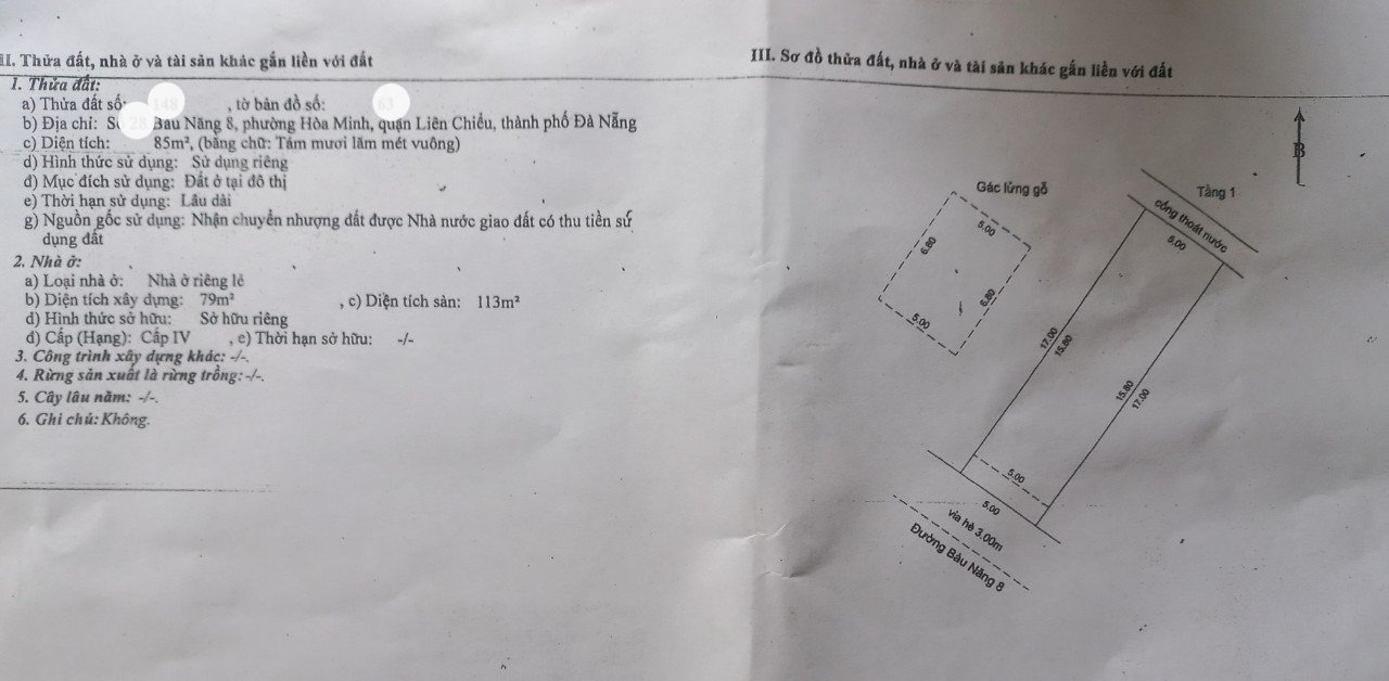 BÁN NHÀ GÁC LỬNG BÀU NĂNG 8 - SÁT LÝ THÁI TÔNG 3