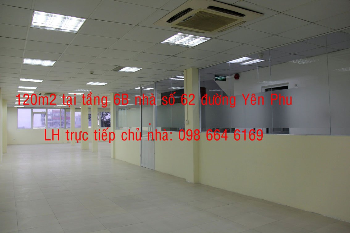 58 và 96m2 VP cho thuê tại nhà VP 8 tầng số 62 đường đôi Yên Phụ. LH chủ nhà 0986 646 169 4