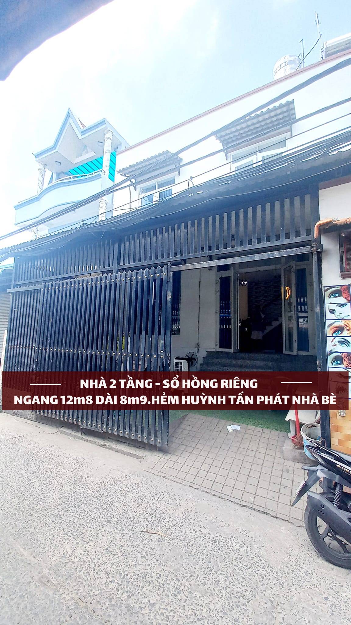 Nhà 2 Tầng Ngang 12m Sổ Hồng Riêng Hẻm xe tải Huỳnh Tấn Phát Nhà Bè