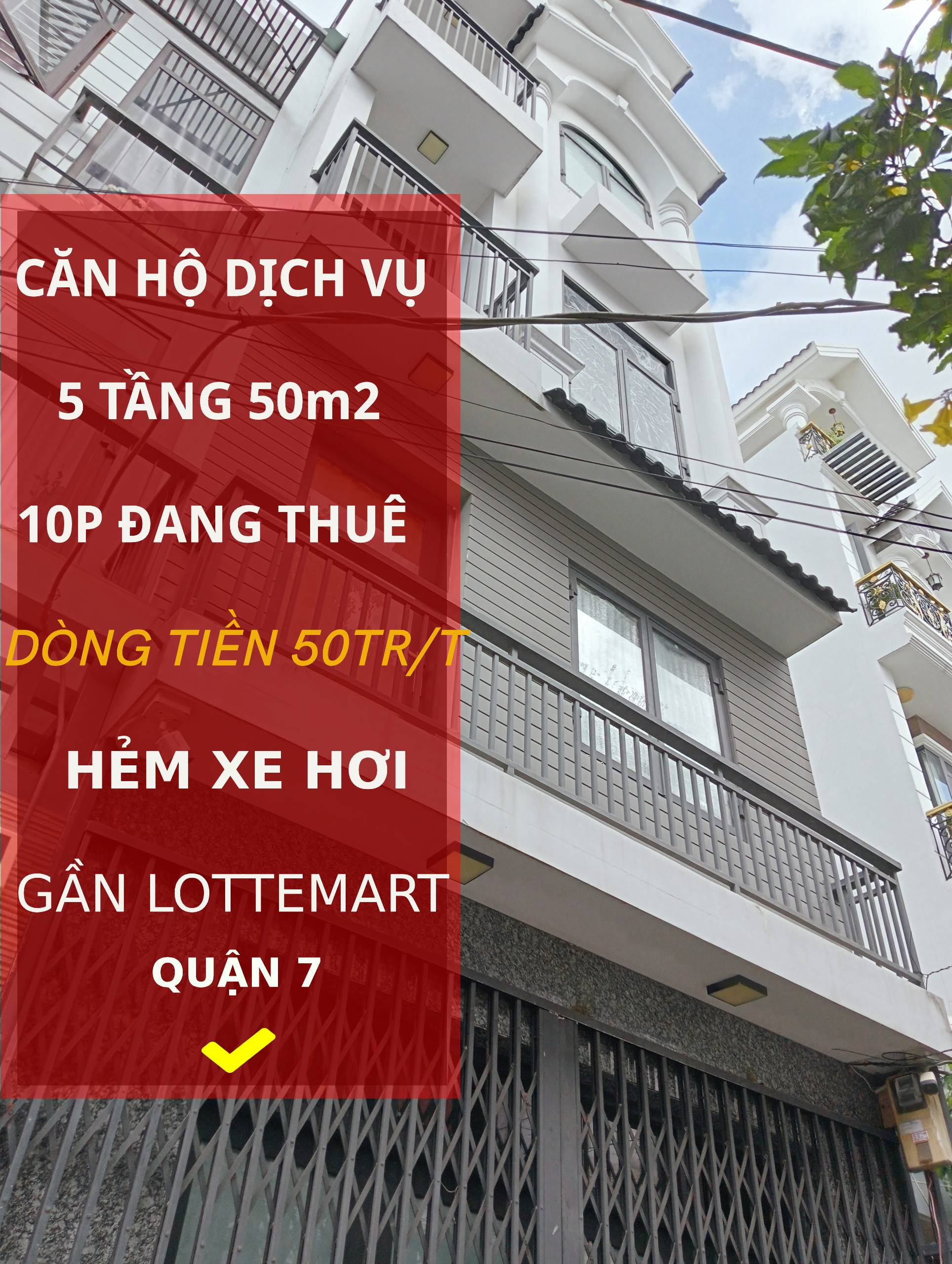 Căn hộ DV 5 lầu thu nhập 50tr/tháng ô tô đỗ cửa Trần Xuân Soạn Q.7