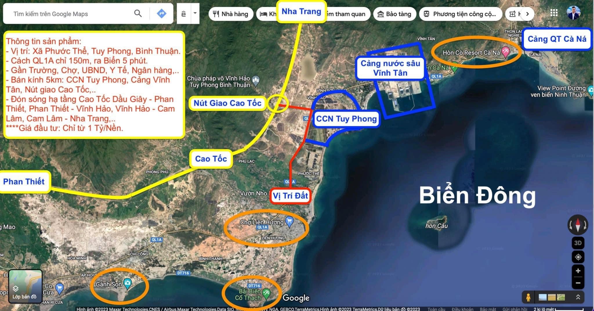 Đất mặt tiền ngay khu biển Bình Thuận giá chỉ 6tr/m2