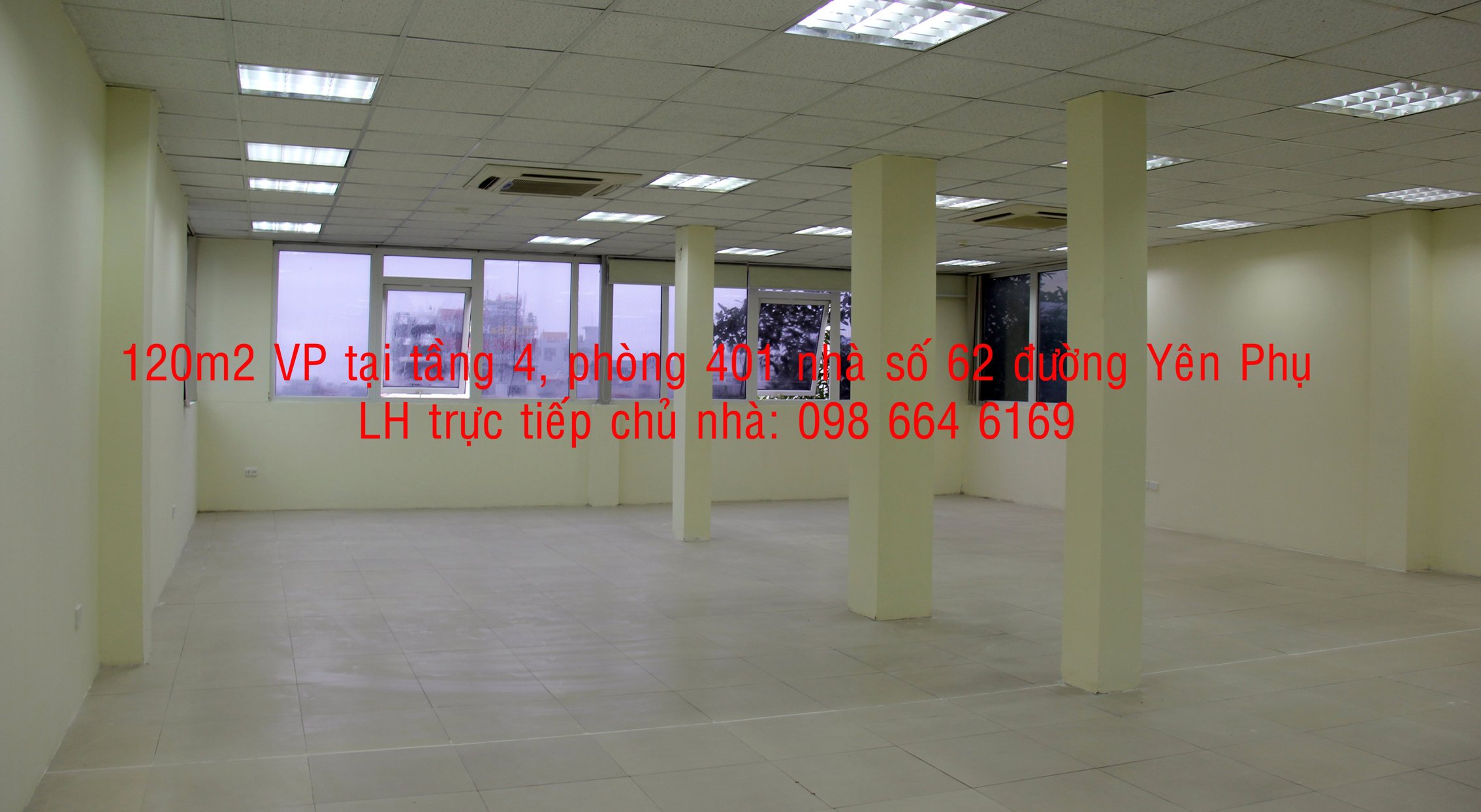 58 và 96m2 VP cho thuê tại nhà VP 8 tầng số 62 đường đôi Yên Phụ. LH chủ nhà 0986 646 169 8