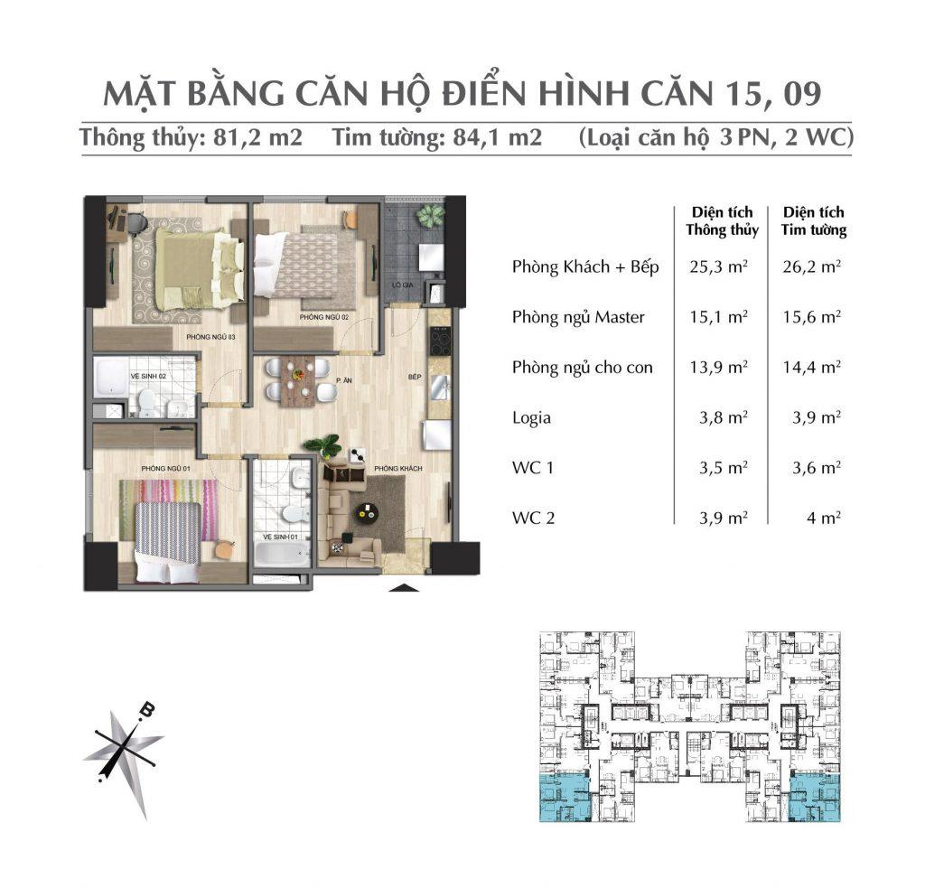 BÁN CĂN HỘ 82M2, 3PN, 2VS TẠI EURO WINDOW RIVER PARK ĐÔNG TRÙ 2