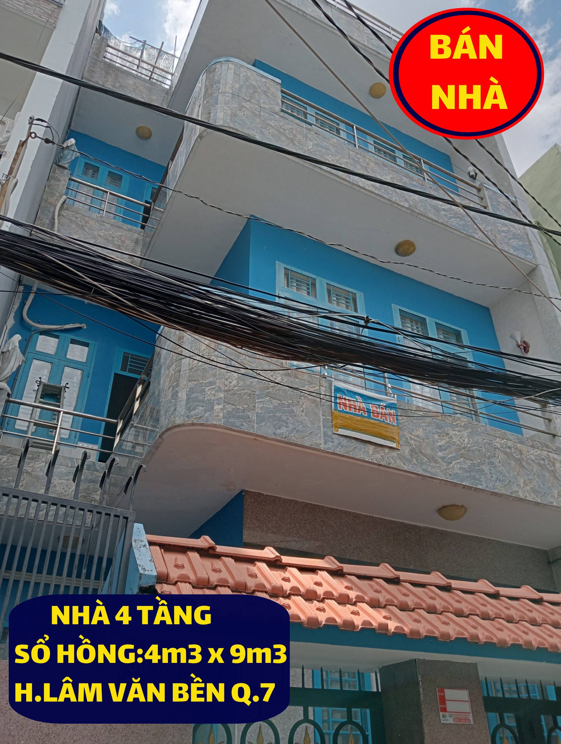 Nhà 4 Tầng Sổ Hồng 58m2 Chưa qua đầu tư hẻm 3m gần khu cư xá ngân hàng Q7