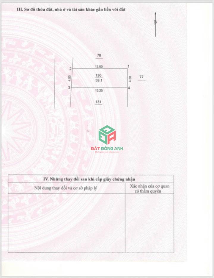 Bán 59m đất Khê Nữ, Nguyên Khê - Sát mặt đường Lê Hữu Tựu - Đường thông ô tô 4