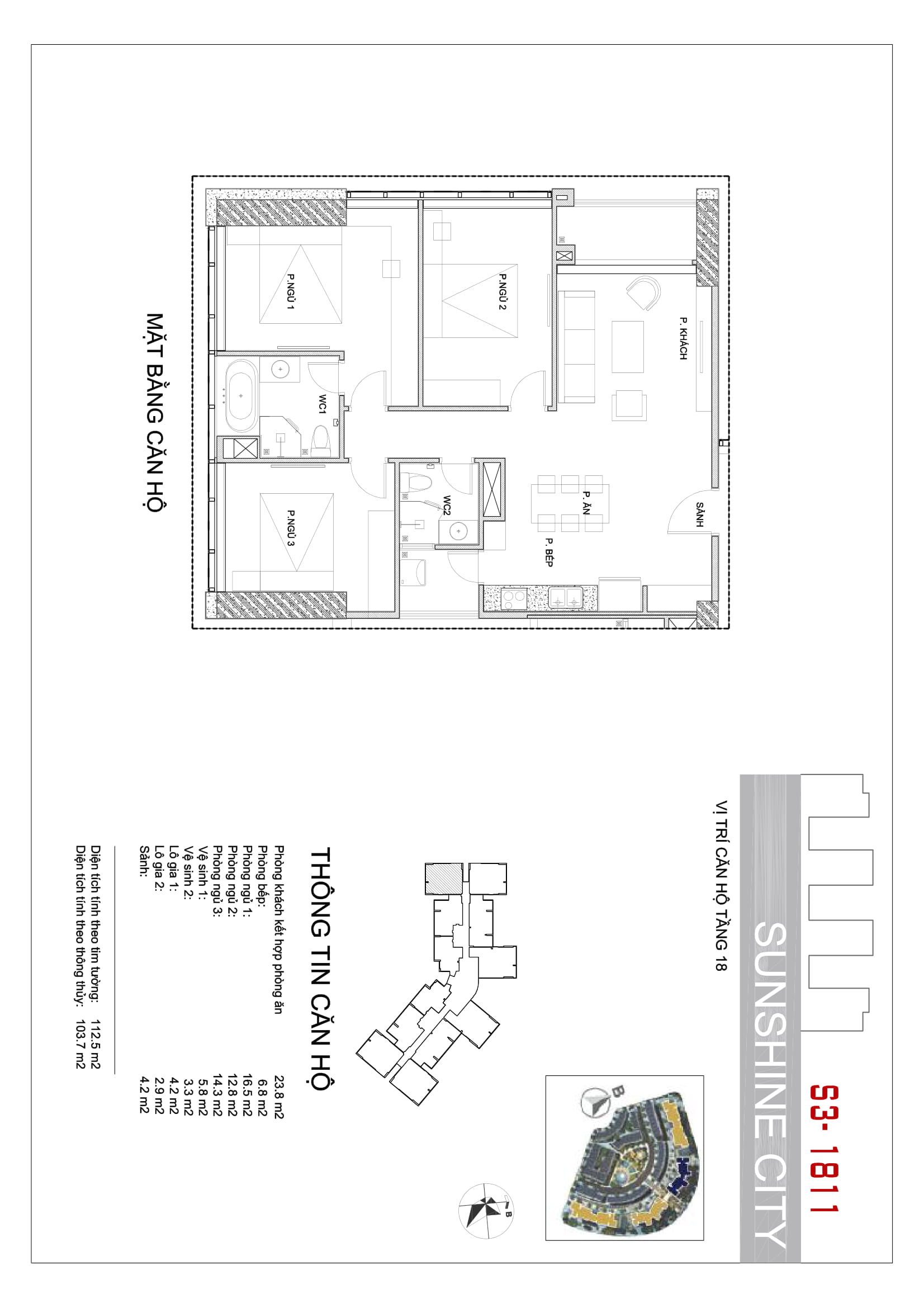 Cho thuê Căn hộ chung cư dự án Khu Ngoại Giao Đoàn, Diện tích 113m², Giá 021 Trăm/m²/tháng 5