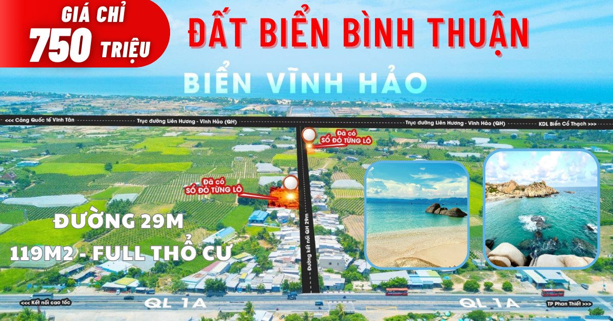 Hàng hiếm gần Cảng quốc tế Vĩnh Tân, KCN Tuy Phong, Cao tốc Bắc-Nam  mà giá chỉ có 6,2tr/m2 ? 6