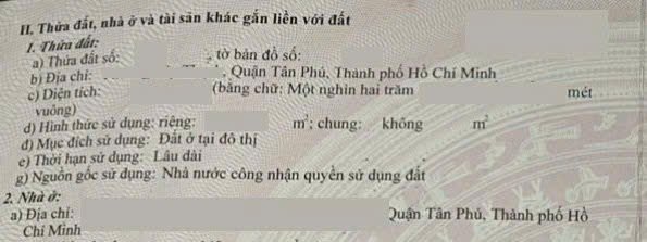 Bán đất mặt tiền đường lớn quận Tân Phú, hơn 1200m2, thích hợp làm karaoke, nhà hàng, khách sạn 5