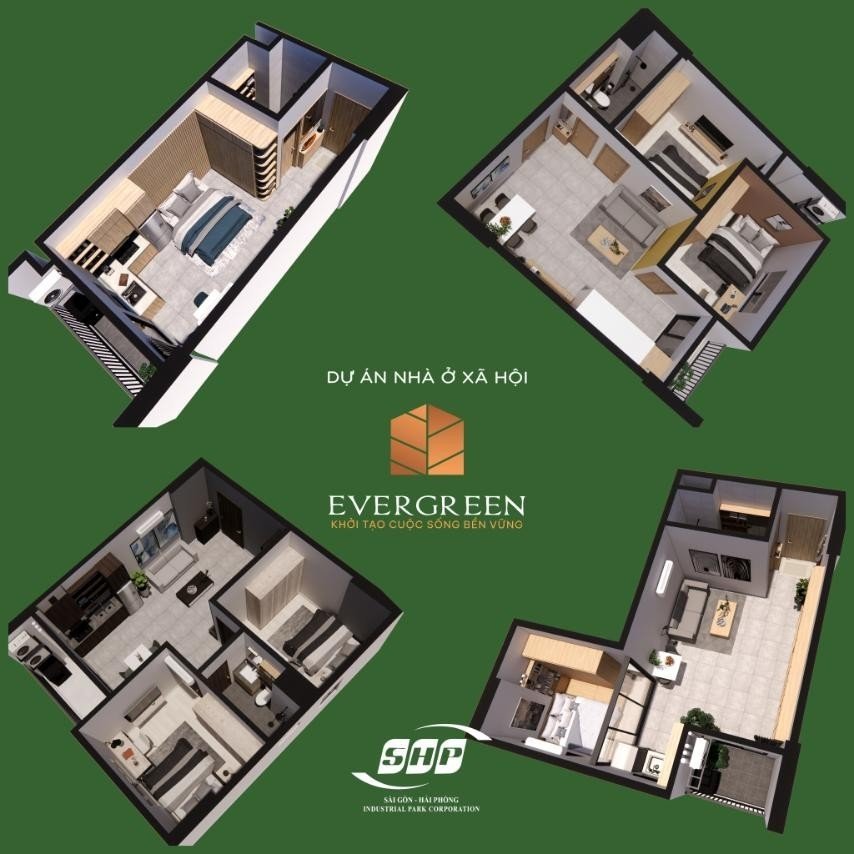 Nhà ở xã hội dự án EverGreen Tràng Duệ S = 26-55m2 với giá từ 400-900tr 1