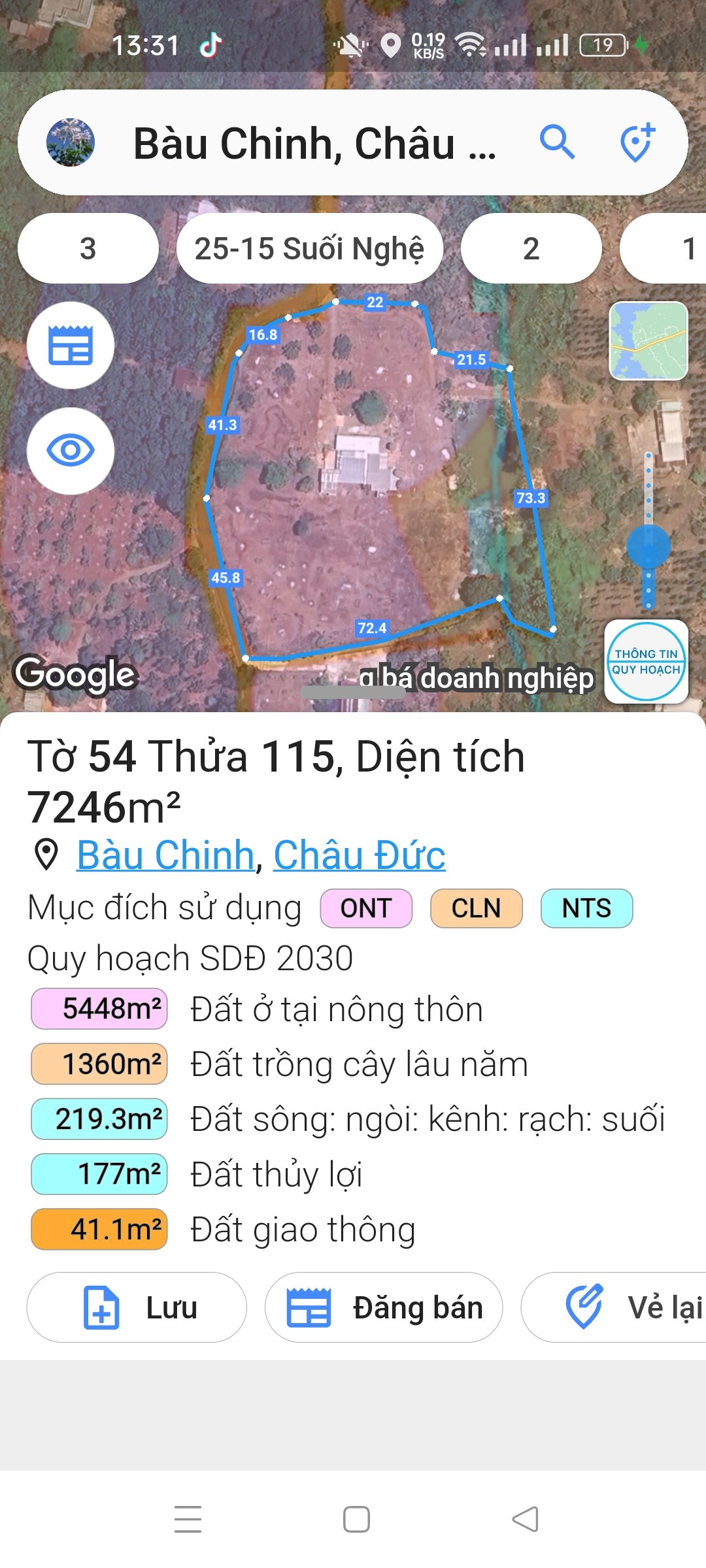 Cần bán Đất đường Tỉnh Lộ 765, Xã Bàu Chinh, Diện tích 7246m², Giá 1 Tỷ