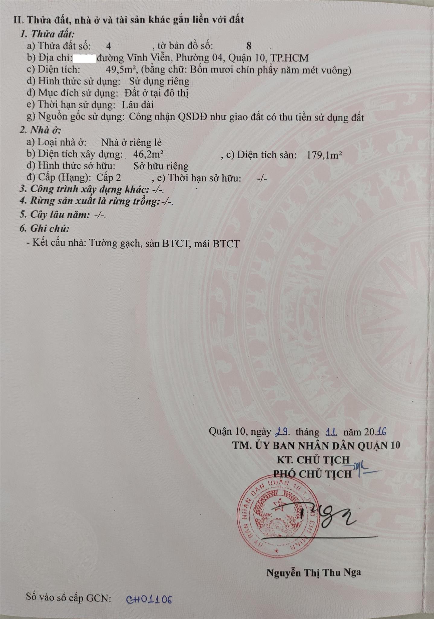 CHÍNH CHỦ Cần Bán Căn Nhà Mặt Phố Đường Vĩnh Viễn, Phường 4, Quận 10, Tp Hồ Chí Minh