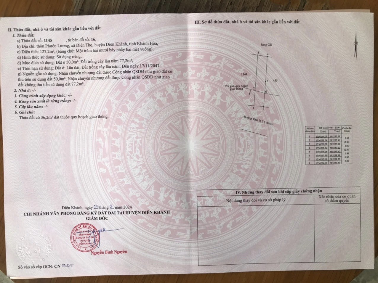 Bán đất mặt tiền Tỉnh Lộ 2 Diên Thọ thôn Phước Lương gần cầu Đôi - view Sông Cái mát mẻ 9