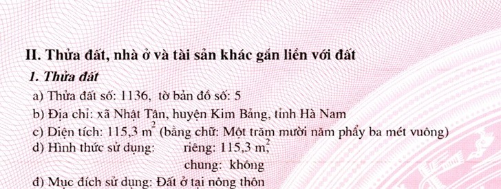 Bán đất đấu giá Kim Bảng Hà Nam, 115m, chỉ 20 triệu/m 2