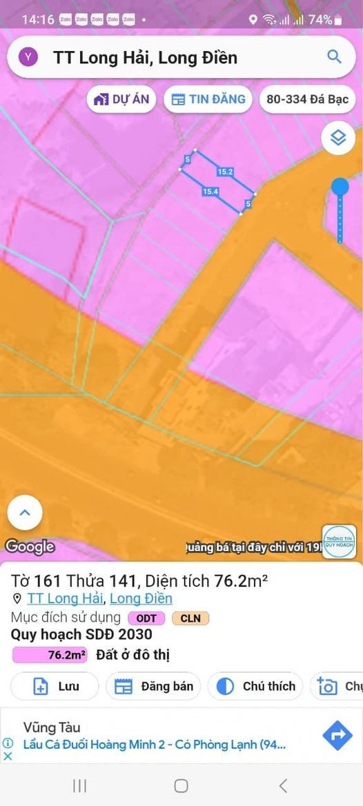 Cần bán Đất Long Điền, Bà Rịa Vũng Tàu, Diện tích 76m², Giá Thương lượng