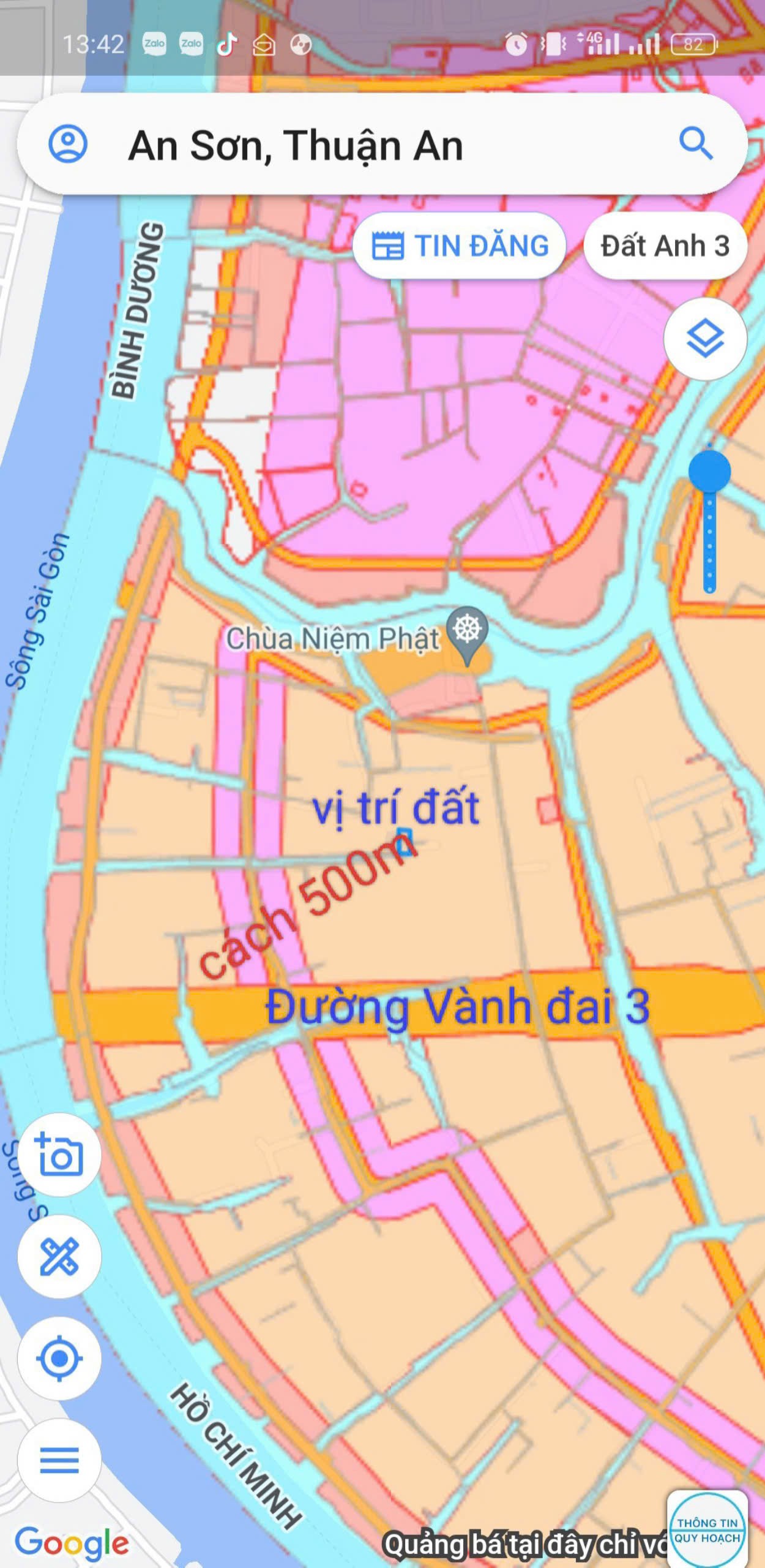 Mặt tiền An Sơn 32, 500m² thổ cư 100m².Đường xe tải ra vào, địa điểm đông người ở, gần căn biệt