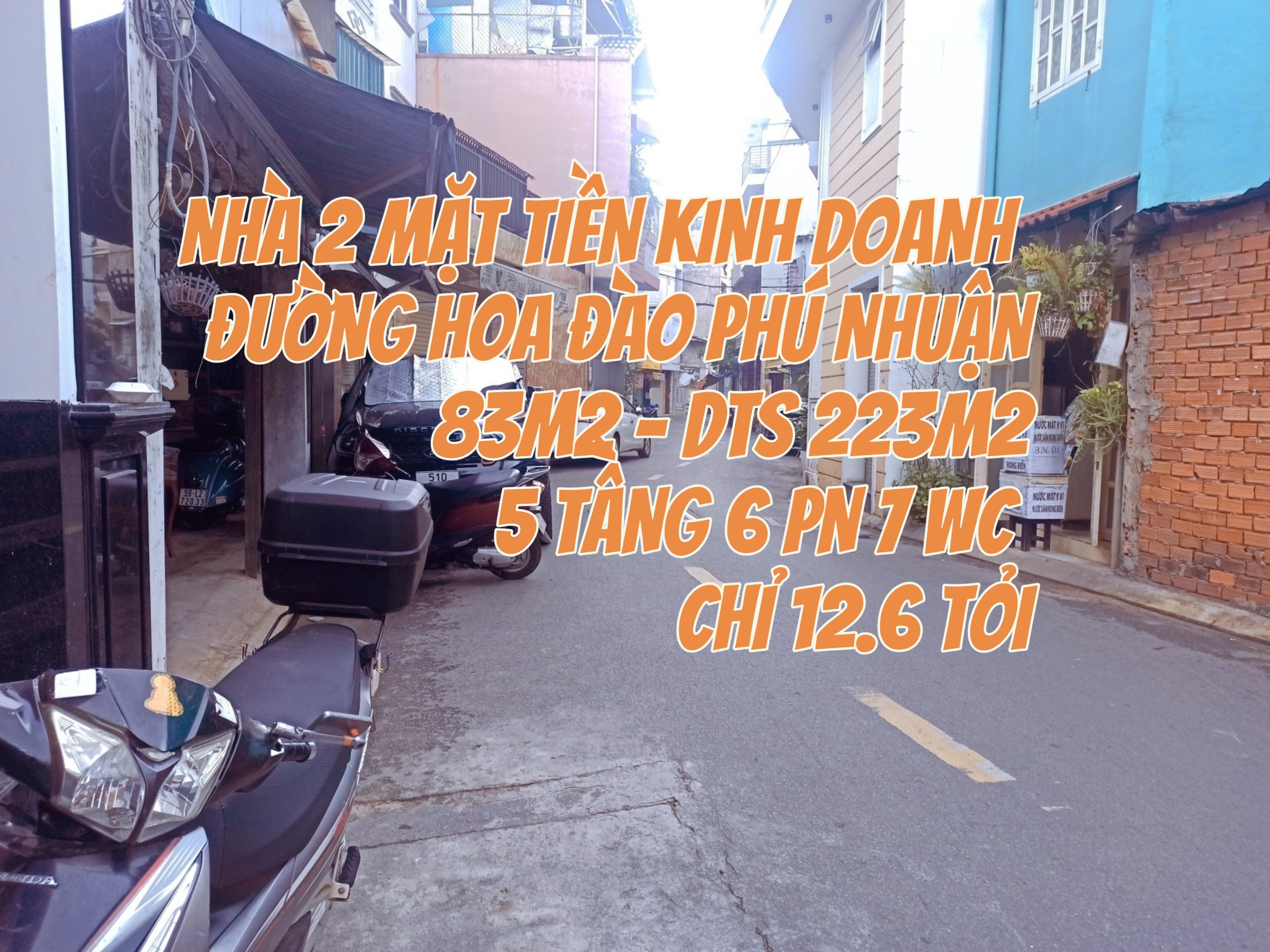 NHÀ 2 MẶT TIỀN KINH DOANH HOA ĐÀO PHÚ NHUẬN - 83m2 5 TẦNG 6 PN 7 WC - CHỈ 12.6 TỶ 12