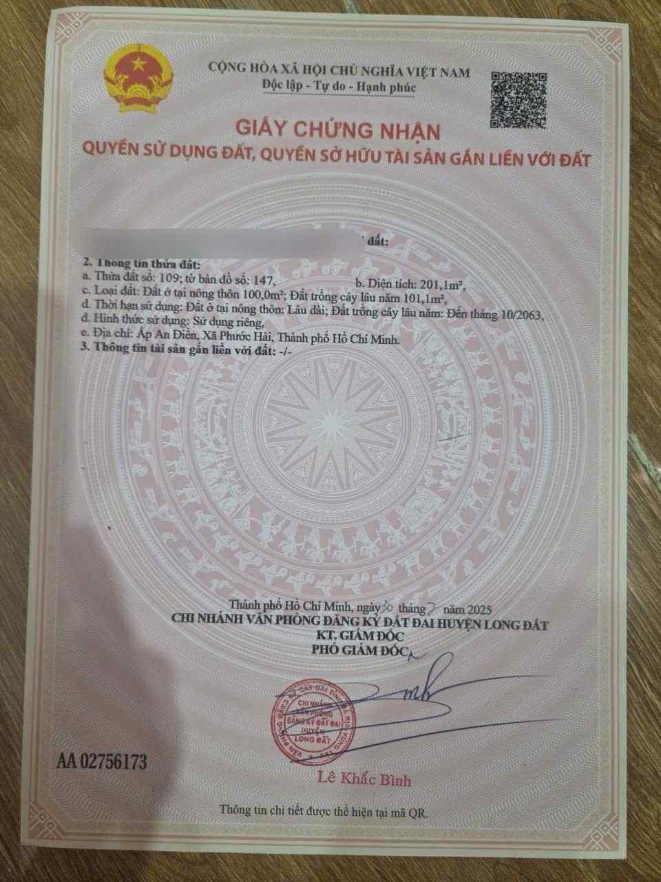 Cần bán Đất đường Võ Văn Kiệt, Xã Lộc An, Diện tích 200m², Giá 1.3 Tỷ