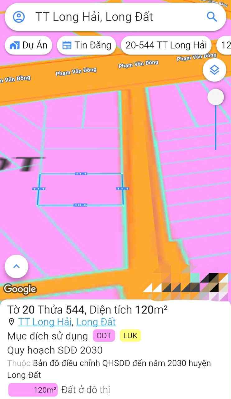 Cần bán Đất đường Tỉnh lộ 44, Thị trấn Long Hải, Diện tích 120m², Giá 01.6 Tỷ 2