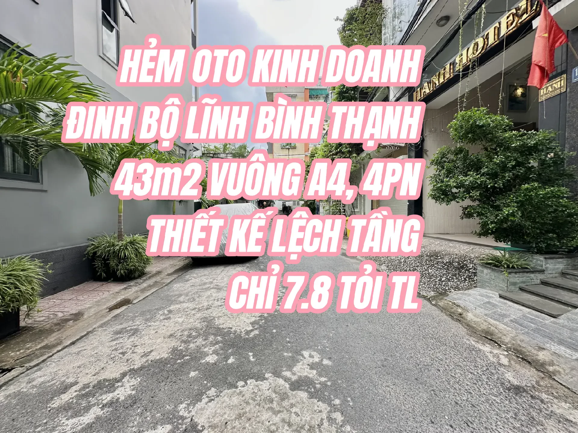 VỊ TRÍ SIÊU ĐẸP - HẺM OTO KINH DOANH ĐINH BỘ LĨNH - NHÀ 4 TẦNG 4PN - 7.8 TỶ