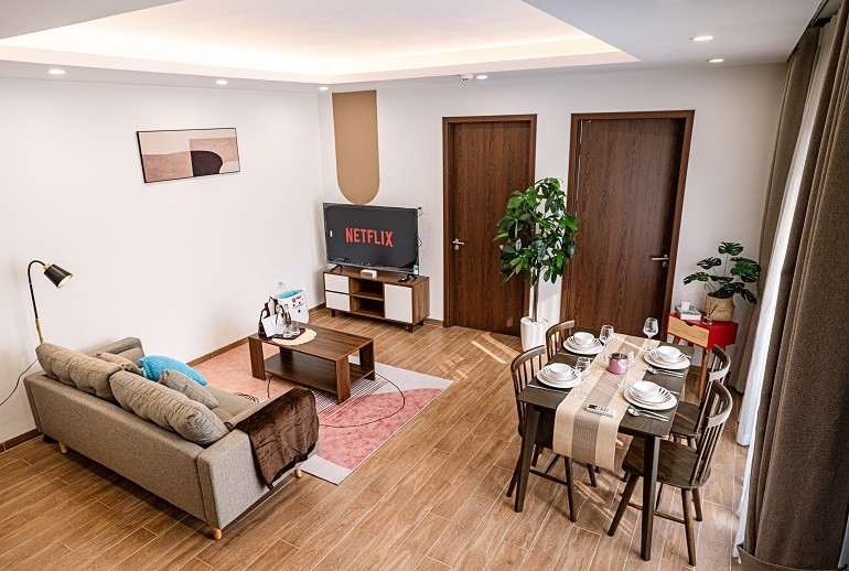 Cho thuê căn hộ 2PN mới đẹp, rộng 75m2 tại Tô Ngọc Vân, Tây Hồ, đầy đủ nội thất hiện đại 5